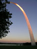 Sunset at Gateway Arch in St. Louis, MO.