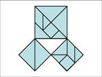 Basic Tangram: large square and two smaller squares.