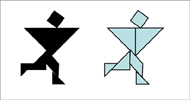 Figure created by the seven pieces (tan) of the tangram square.