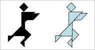 Figure created by the seven pieces (tan) of the tangram square.